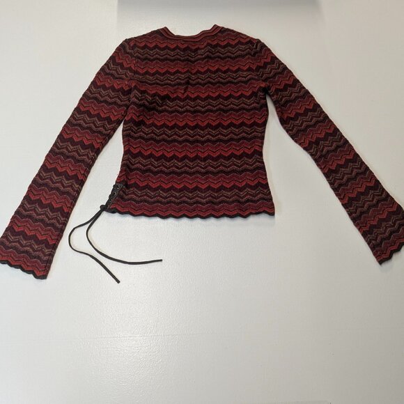 Urchin Size XS Wool Sweater V-Neck Orange/Brown/Maroon - Picture 2 of 10